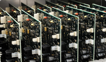 PCBs stacked ready for cleaning